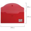 Chemise enveloppes avec un bouton SMALL SIZE (250x135 mm), transparent, rouge, 0,18 mm, BRAUBERG