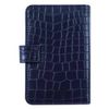GALANT / Business card holder / single-row card holder "Contract", for 24 cards, crocodile skin imitation, fastener, blue