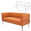 GARTLEX / Soft three-seater sofa "Nord", "V-700", 1560x720x730 mm, with armrests, eco-leather, orange
