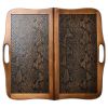 GamesDealer / Backgammon leather "Python" large with a handle (Russia, wood, 60x30x5 cm)