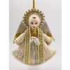 Потешный промысел / Christmas tree toy made of porcelain "Angel white dress"