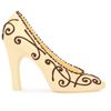 Sculpture of white chocolate "Shoe" with contrast ornament
