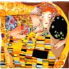Silk handkerchief handmade "Kiss" (G. Klimt), exclusive