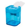 Sharpener BRAUBERG "Peak" container, plastic, rectangular, 2 holes, color assorted