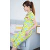 Women's pajamas green with a floral pattern