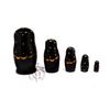 Семеновская роспись / Russian woman - booklet matryoshka, 5 dolls - with black strawberries
