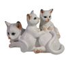 Ремеко / decorative figure "Cat with kittens" (white gloss) L17W12H11 cm