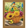 Опт-картина / Mosaico diamante 3D 40x50, strass rotondi Fiori e uccelli