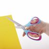 Scissors BRAUBERG "Extra", 190 mm, asymmetric, ribbed rubber inserts, turquoise-purple