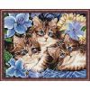 Опт-картина / Diamantmosaik 40x50, runde Strasssteine Blauäugige Kätzchen