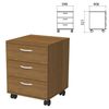 Drawer unit "Budget", 398x406x521 mm, 3 drawers, French walnut