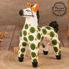 Дымковская глиняная игрушка / Figurine "Horse with green circles"