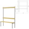 HOPE / Hanger with a bench П-091Д / 1.5, (1818х1480х370 mm), 11 hooks, gray metal and wood