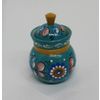 Беломорские узоры / Salt shaker wooden "Shenkurskiy painting on turquoise background" height 10 cm