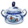 Галактика г.Гжель / Sugar bowl "Gift. Bullfinches"