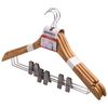 BRABIX / Standard coat hangers, size 48-50, SET of 3 pieces, wooden, clips for trousers, pine color