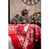 Christmas plaid fringed jacquard, color: red, white, TRICARDO, 120x160