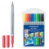 The markers are double-sided STAEDTLER "Noris club",10 colors, 2 writing node 1 and 3 mm, flush