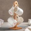 Доляна / Doliana / Set of mugs “Estet. Bank ", 300 ml, 4 pcs, on a wooden stand