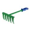 5-toothed rake with metal handle and plastic handle