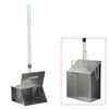 Garbage scoop, metal, with a trap lid, 24x29 cm, with a wooden handle 75 cm