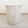 Доляна / Doliana / Universal wicker basket with lid "More", 40 × 40 × 47 cm, white