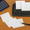 STAFF / Block for notes in a transparent stand, cube 9x9x9 cm, white, whiteness 90-92%