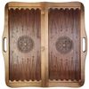 GamesDealer / Backgammon leather "Egypt" large with a handle (Russia, wood, 60x30x5 cm)