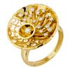 Earrings, pendant and ring in yellow gold “Champagne” collection