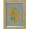 Wall panel "Spring" embroidered with gold thread 25x20