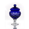 Гусевской Хрустальный завод / Crystal vase for sweets "Lyubava" with lid blue
