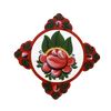 Волховская роспись / Volkhov painting / Large brooch on a magnetic clasp "Volkhov rose tree No. 5"