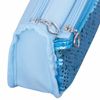 Pencil case-cosmetic bag INLANDIA, 2 branches, soft, sequined, mermaid, blue, 21х6х9 cm