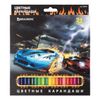 Crayons BRAUBERG "InstaRacing", 24 colors, sharpened, cardboard packing with custom lacquer finish