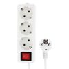 Garrison / Extension cord with switch, 3 grounded sockets, 3 m, 3x1 mm, 3500 W, white