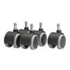 Wheels (rollers) for the chair, set 5 pieces, rubberized, stock d - 11 mm, color black