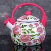 Доляна / Dolana / Whistle kettle "Love", 2.2 l, fixed handle, pink