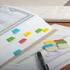 Bookmarks highlighters sheets of adhesive plastic BRAUBERG, 38х25 mm 4 colours x 20 sheets