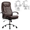 Silla de oficina METTA "LK-3CH", cuero, cromo, marrón