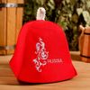 Добропаровъ / Cap for a bath hat "Russia" red
