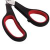 Scissors AVISMA "Soft Grip", 216 mm, rubber insert, black-red, 3-sided sharpened, in a cardboard packaging with Euro slot