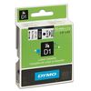 Cartridge for label printers DYMO D1, 12 mm х 7 m, plastic tape, black font, white background