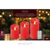 Kaemingk / Set of LED candles with simulated flame Rouge 10-15 cm, 3 pcs with remote control, battery operated