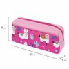 Pencil case-cosmetic bag INLANDIA, 2 branches, soft, "Lama", pink, 20х6х9 cm