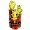 Ремеко / Figurine de jardin ornementale "Trois grenouilles sur souches" L23 W15 H45 cm
