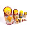 Семеновская роспись / Russian woman - booklet matryoshka, 10 dolls - booklet No. 14 "Samovar"