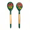 Хохлома Оптом / Wooden tea spoon "Zelenushka" 10 pieces