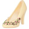 Sculpture of white chocolate "Shoe" with an ornament Sprig