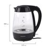 TEApot SONNEN KT-200BK, 1.7 litres, 2200 w, closed heating element, glass, lighting, black