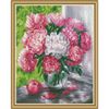 Опт-картина / Diamond mosaic 40x50, round rhinestones Peonies in the rays of light